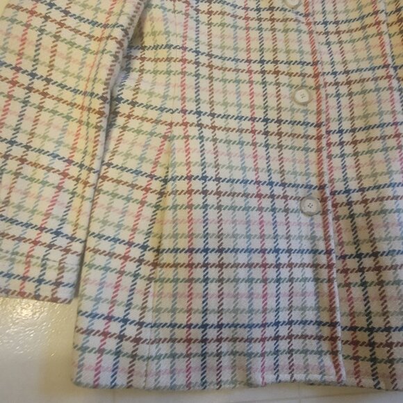 Coach Plaid Tweed Wool Coat Jacket Multicolored Women's size Large (L) - Picture 5 of 16